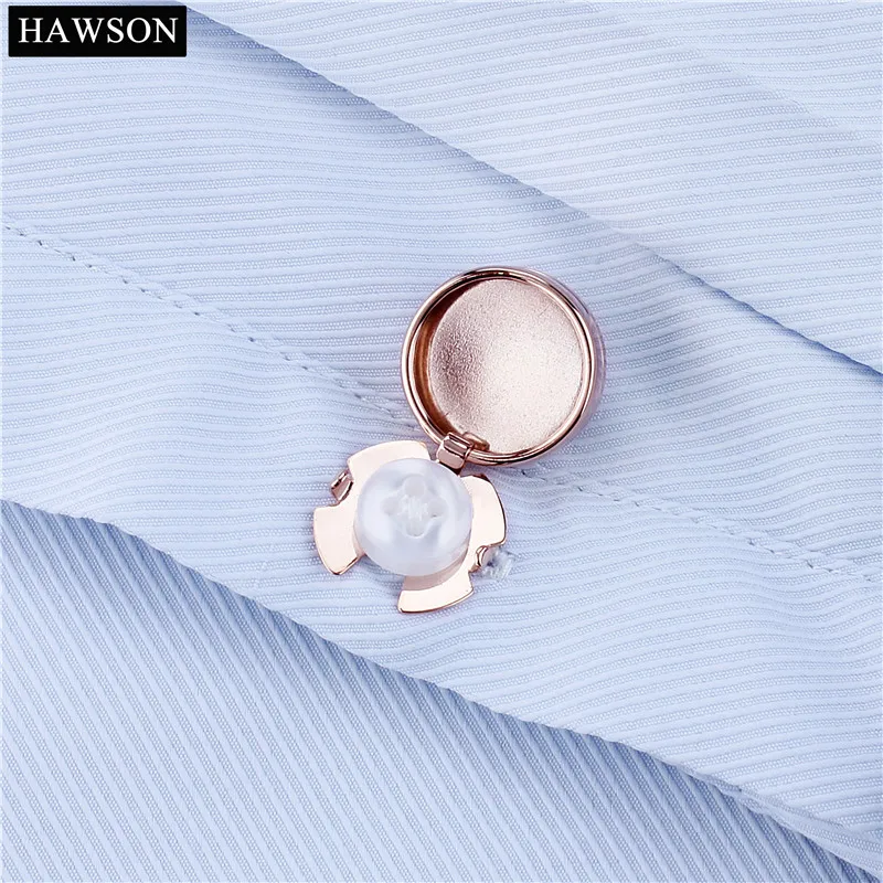 HAWSON Rose Gold Color Button Cover Mother Pearl Cover Button for Mens Clothing Accessory