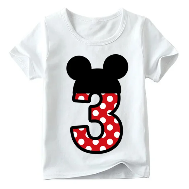 Baby Boys/Girls Happy Birthday Letter Bow Cute Print Clothes Children Funny T shirt,Kids Number 1-9 Birthday Present,ooo2416 White L