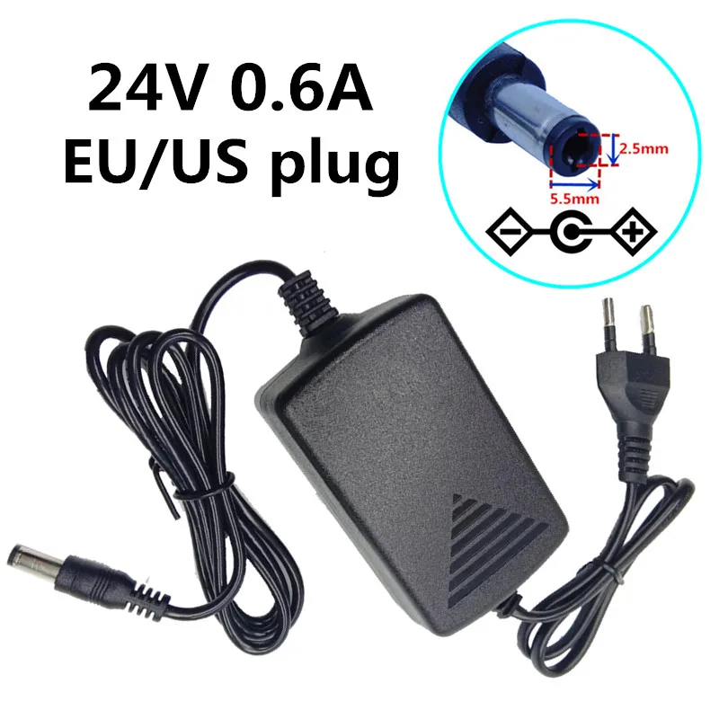 

Power Adapter AC to DC 24V 0.6A 600mA Converter desktop Transformer 24 Volt Power Supply dc5.5mm*2.5mm/2.1mm EU US Plug