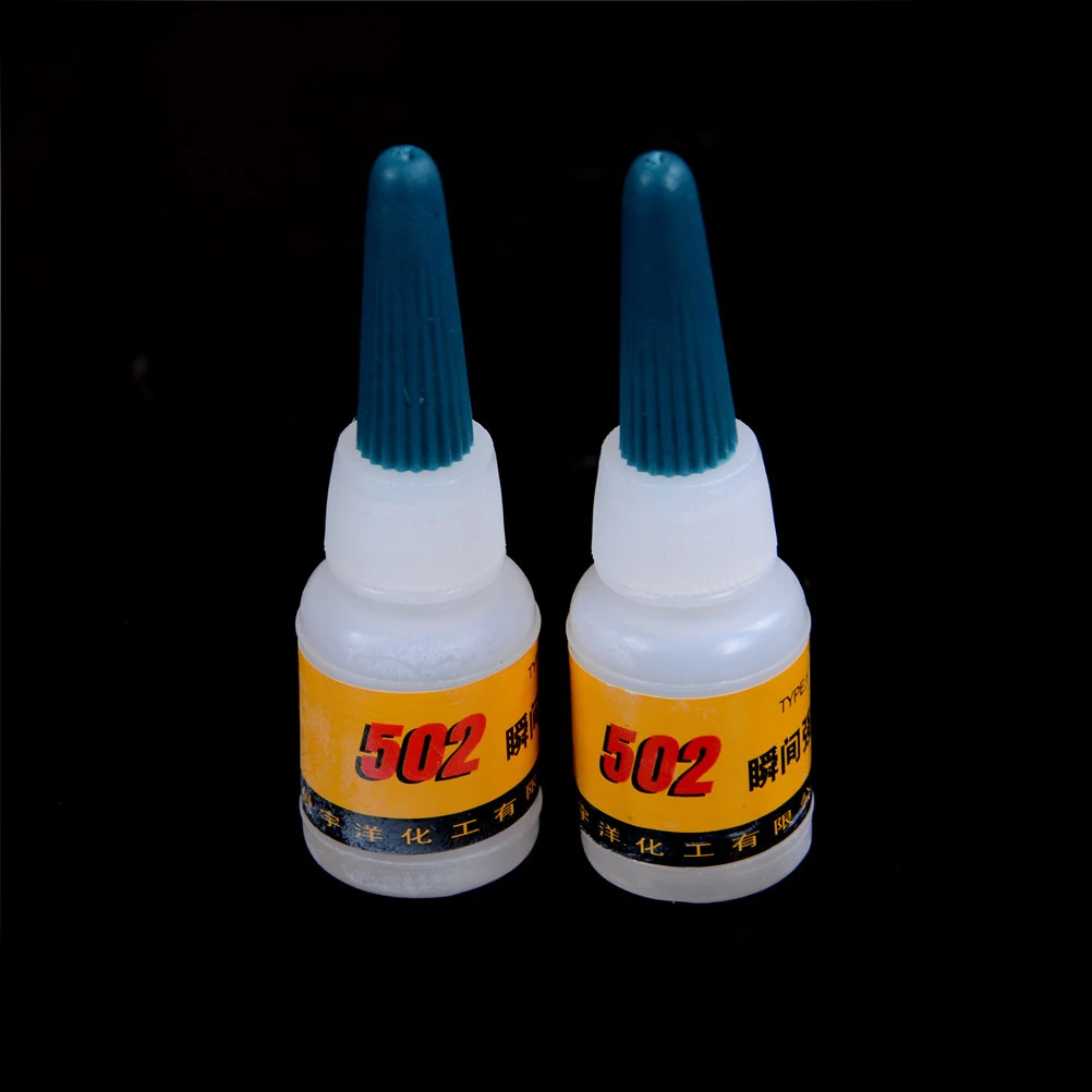 

2Pcs 502 Super Glue Instant Quick-drying Cyanoacrylate Adhesive Strong Bond Fast For Leather Rubber Metal 5g