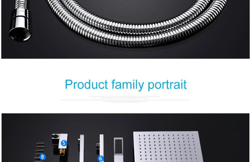 10'' Wall Mounted Shower Faucet Bathroom Rainfall Shower System Set Thermostatic Faucets Tub & Handheld Sprayer Fold Mixer Tap (29)