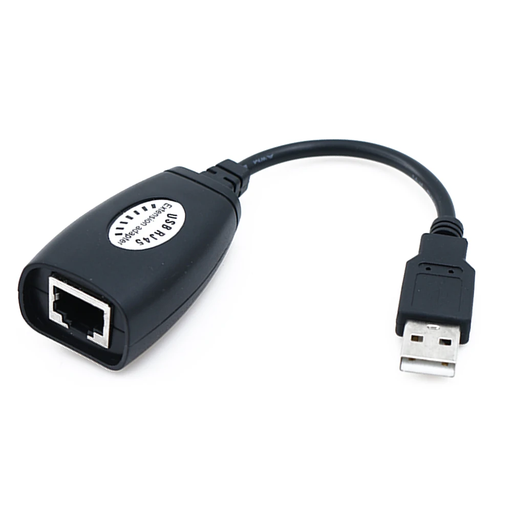 

USB UTP Extension Cable Adapter Over Single RJ45 Ethernet CAT5/5e 6 Cable Up to 150FT for Laptop DVR Mouse
