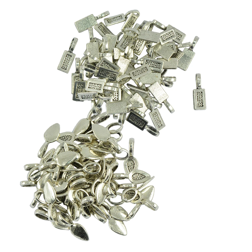 150Pcs Alloy Glue-on Flat Pad Bails Pendant Cabochon Jewellery Making Craft | Украшения и аксессуары