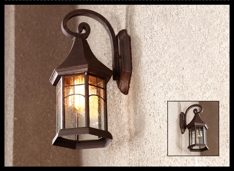 Винтажный настенный светильник для наружного двора, ретро лампы, водонепроницаемый светильник для коридора, настенный светильник