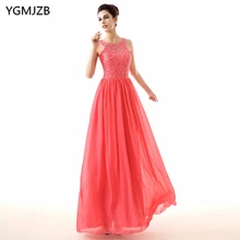 Pink font b Bridesmaid b font font b Dresses b font A Line O Neck Floor