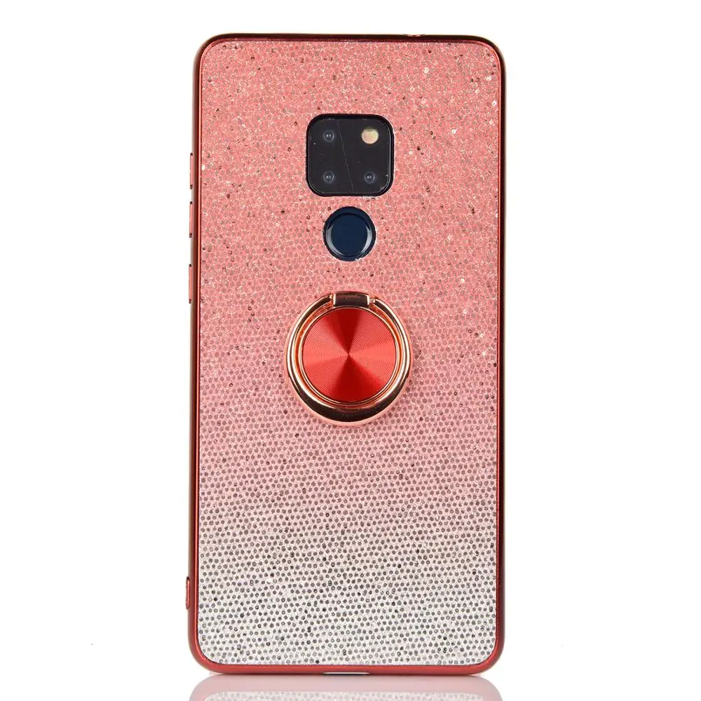 

Conlez For Huawei Mate 20 Pro Lite Glitter Shine Case with Finger Ring Holder Protective Case Magnetic Absorption Electroplated