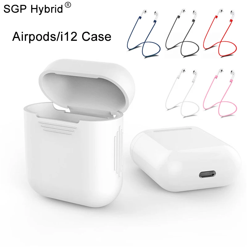 

Lanyard silicone Cover for Apple Airpods charging case Air pods i9s i10 i11 i13 i19 TWS earphone earhook protective coque