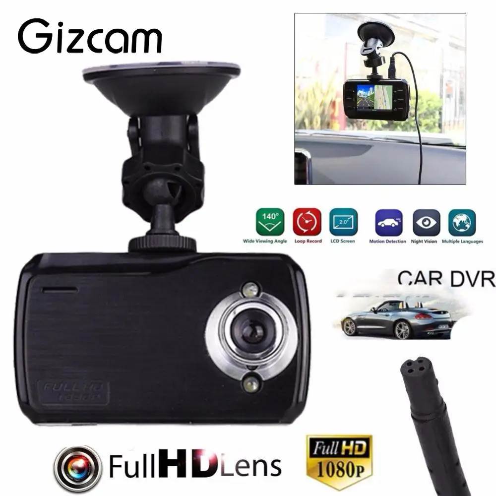 Gizcam HDMI Car Full HD 1080p Camera DVR 2.4" DVRS Dashcam Recorder Rearview Mirror Camera Dash