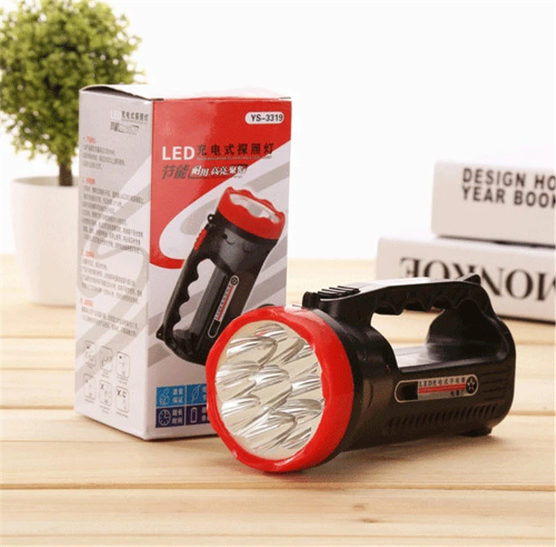 9LED hand-held flashlight led rechargeable spotlight hunting portable charging outdoor camping field lantern searchlight | Лампы и