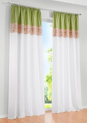 Высокое качество вышитые оконные шторы для гостиной спальни cortinas для окон зеленый оранжевый коричневый - Цвет: Зеленый