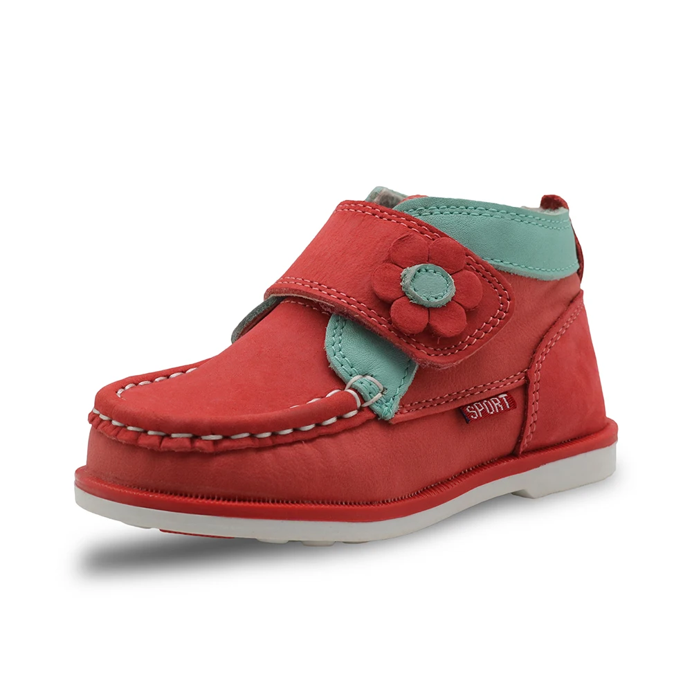 Apakowa/Новые осенне-зимние ботинки из натуральной кожи для маленьких девочек; Детские ботильоны; нескользящие утепленные Сникеры Martin для детей