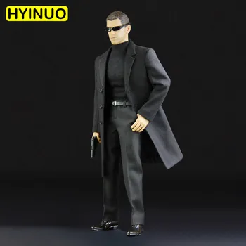 

1/6 Scale Men Agent Leather Suit Male Agent of Overcoat Suits Clothes Clothing Suit Set Model f 12''Action Figure Body Doll Toys
