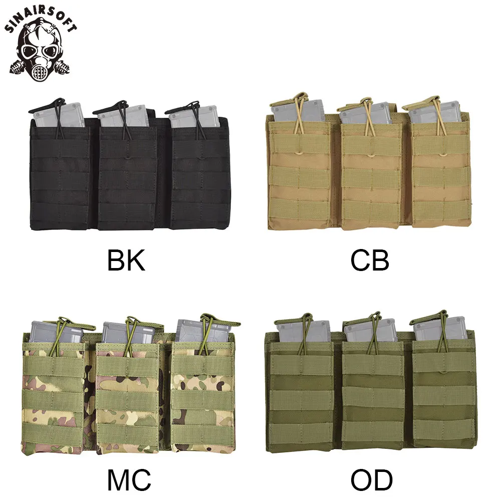 

SINAIRSOFT Tactical Triple Open Top 5.56 223 Military Fast Tactical Magazine Pouch MOLLE Mag Tri Holster Ammo Bag Nylon LY2040