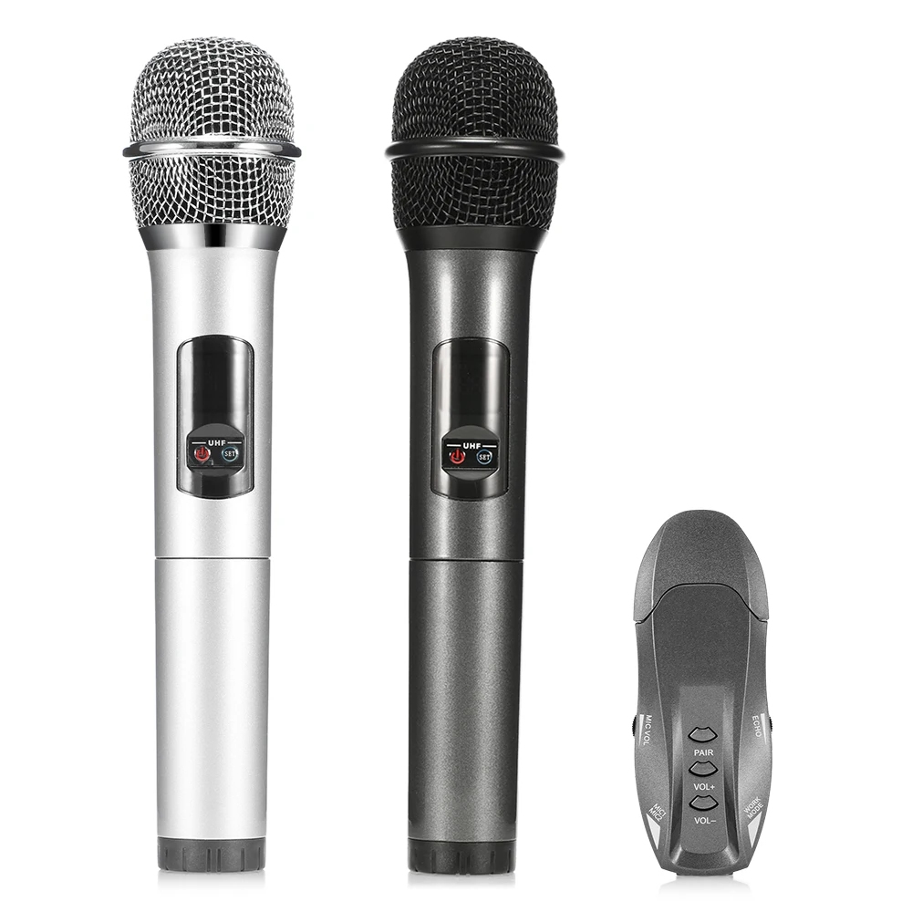 Mesuvida K18u 2PC UHF Wireless Microphone Bluetooth 3.0 karaoke Mic for iOS Android Smartphone Computer For Meeting Class Speech Mesuvida K18u 2PC UHF Wireless Microphone Bluetooth 3.0 karaoke Mic for iOS Android Smartphone Computer For Meeting Class Speech