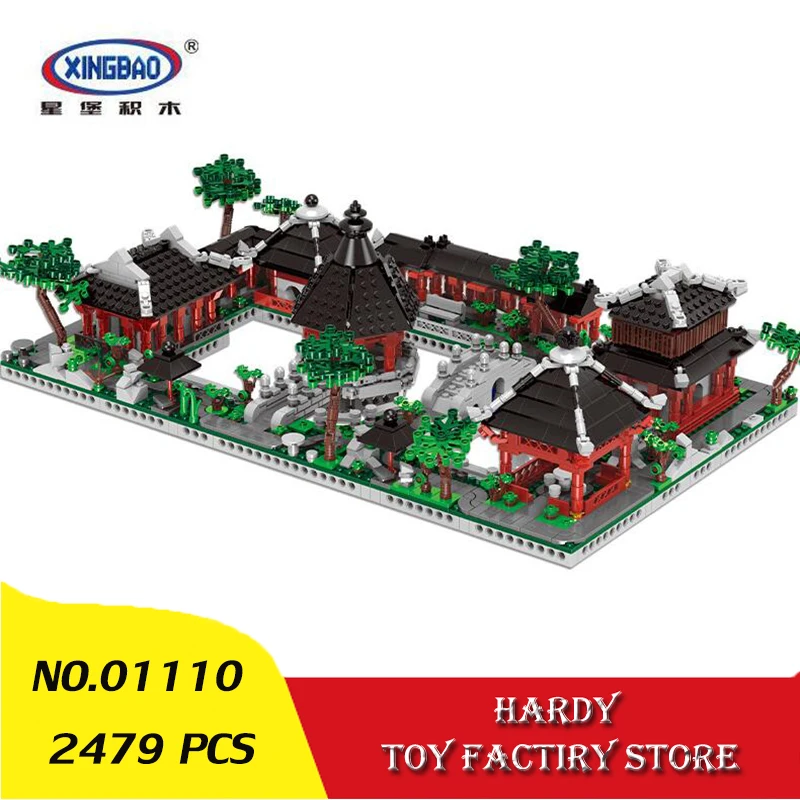 

Xingbao 01110 2479 PCS Street View Series Suzhou Landscape 6-in-1 Children's Assembly of Small Particle Toys Building Blocks