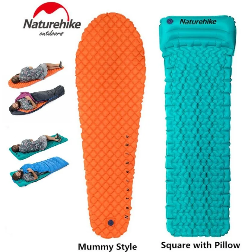 Naturehike продвижение открытый кемпинг надувной коврик Мумия колодки с подушкой