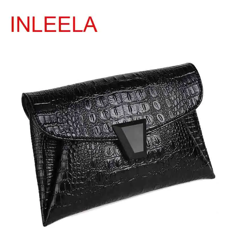  INLEELA High Quality Crocodile Day Clutch Fashion Women Messenger Bag Small Women Shoulder Bag 