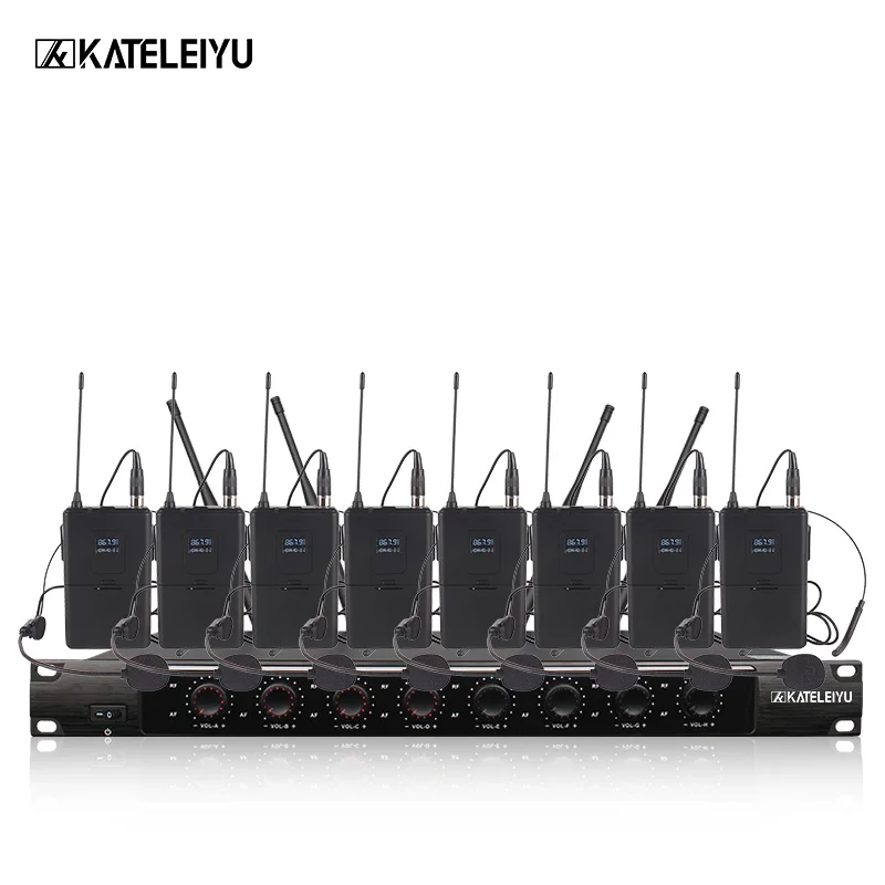 

System 8600C Professional Wireless Microphone 8 Channel Professional VHF 8 Stage Karaoke Microphone Handheld Wireless Microphone