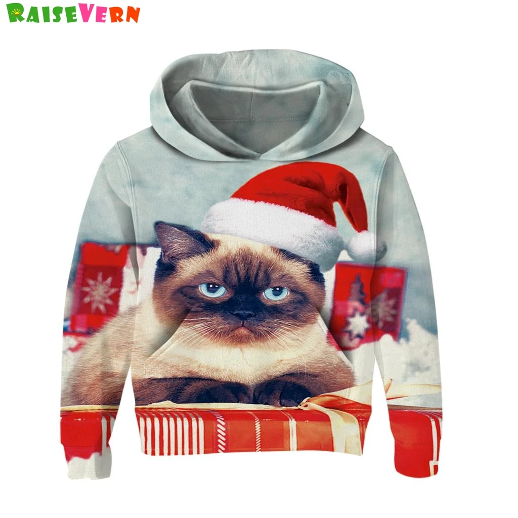 

Cute Cat Printed 3d Hoodies Boys Girls Christmas Fashion Sweatshirt Kids Hip Hop Pullover Tracksuits Children Streetwear Hooded