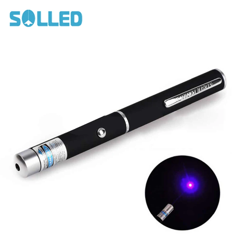 

SOLLED 5MW Portable Single-point Laser Pointer Pen With Blue-violet Light Mini flashlight