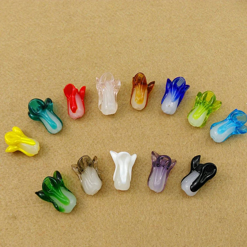 

10x20mm DIY Jewelry Making Accessories Cabbage Lampwork Glass Beads 10PCS/LOT Fashion Jewelry Findings Handmade Lampwork Beads