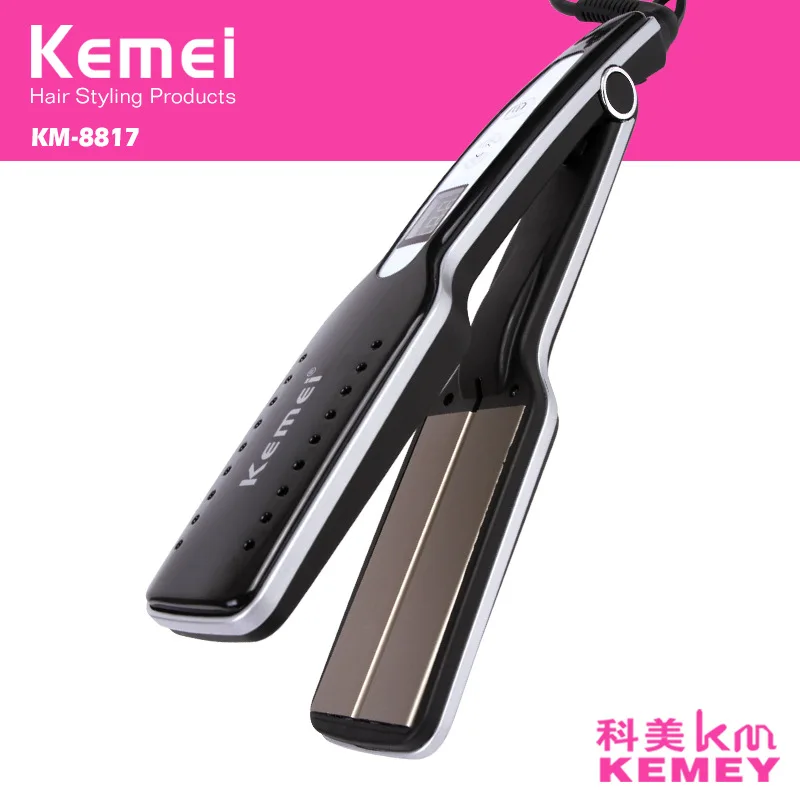 KEMEI Professional Steam Flat Iron Hair Straightener Curling Irons