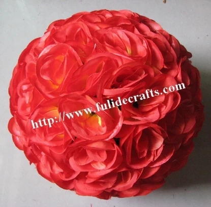 SPR 50 см Свадьба Искусственный шелк цветок мяч пластик внутренний-Красное вино-Поцелуи Бал Свадебные украшения