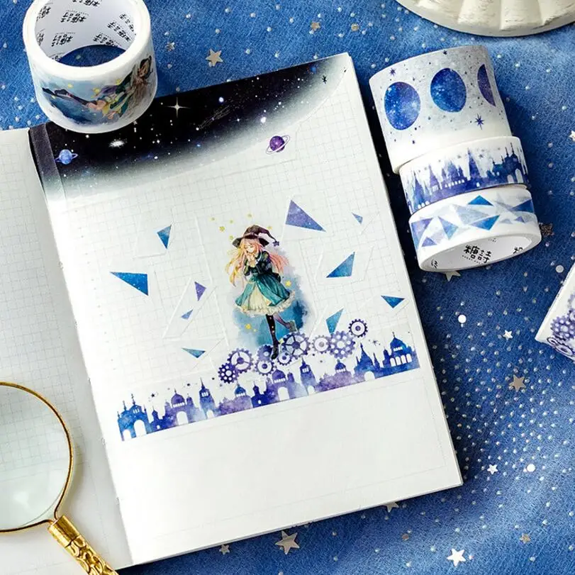 

8 pc Little Witch Castle Of Magic Craft Adhesive Paper Decorative Washi Tape Set Sticker Scrapbooking Stationary School Supplies