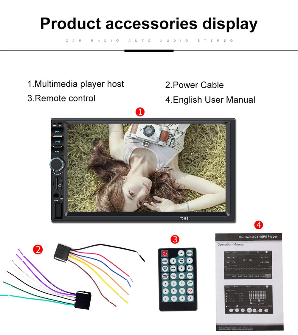 2 Din " сенсорный экран Авторадио Carplay центральный мультимедийный MP5 плеер с зеркальной ссылкой USB TF карта AUX FM Поддержка Резервное копирование камера