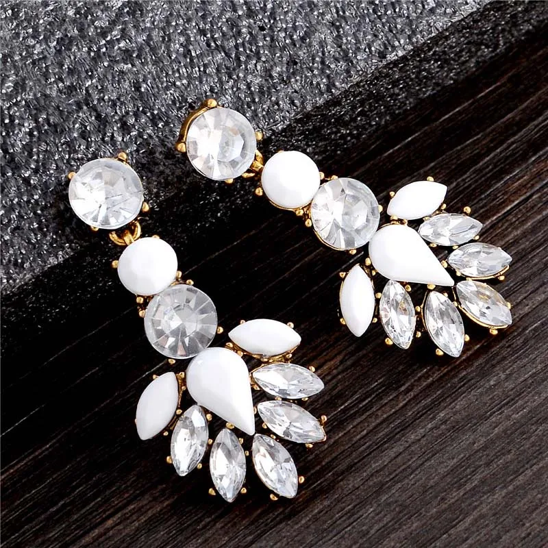 

SHUANGR Classic Elegant Bridal Earrings Drop Gold-Color AAA Teardrop Cubic Zirconia Earrings For Wedding Party