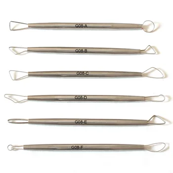 

Top Quality 6pcs/lot Stainless Steel Scraper Wax Sculpture Professional Polymer Clay Ribbon Sculpting Pottery tools