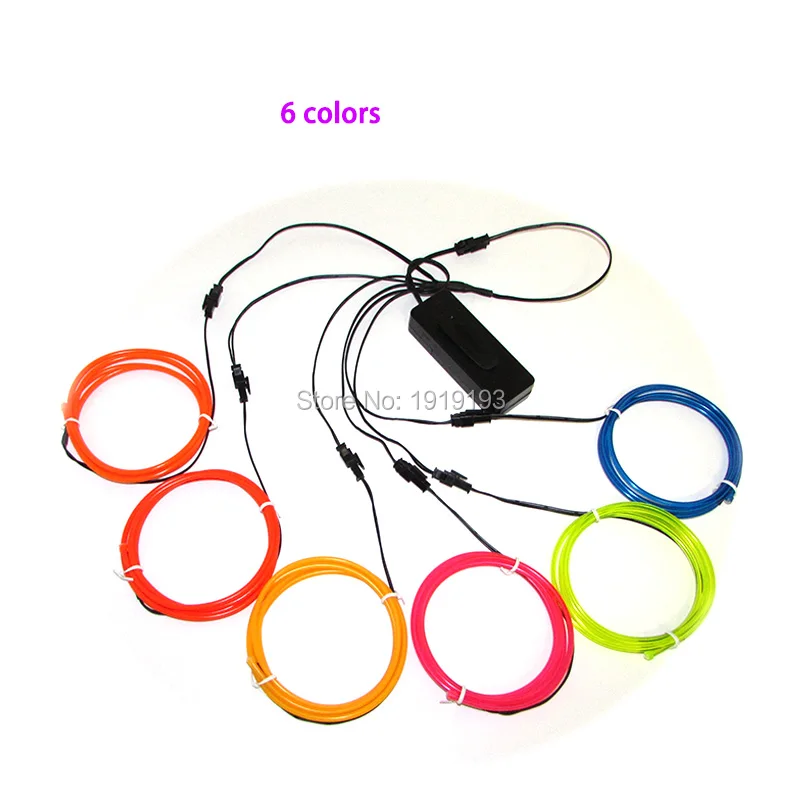 Мм 3,2 мм многоцветный электролюминесцентный провод гибкий неоновый светящийся свет светодиодные ленты с В 3 В инвертор для игрушки/Ремесло