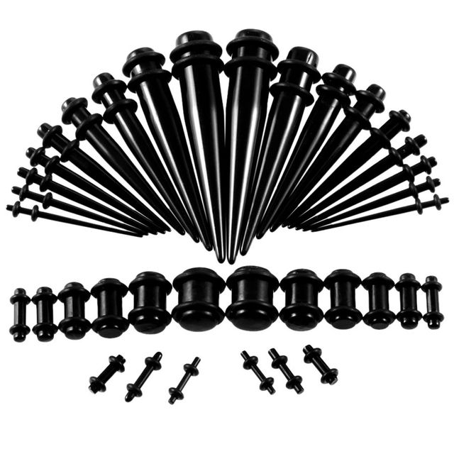 Acrylic Ear Gauge Taper and Plug Stretching Kits Mixed Color Ear Flesh Tunnel Expansion Body Piercing Jewelry 14G-00G