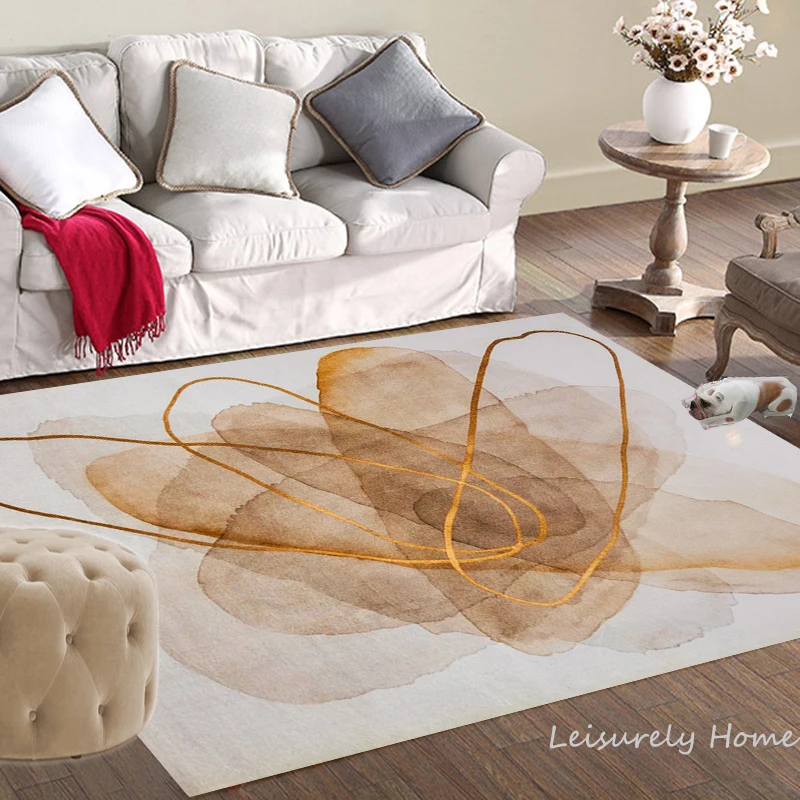 

Abstract Geometry Lamb-Like Velvet Material Nordic Carpet rug Living room bedroom Study Coffee Table Decorate Warming Room