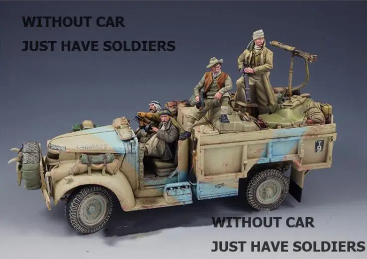 

1/35 Scale Unpainted Resin Figure The Long Range Desert Patrol 4 figures collection figure
