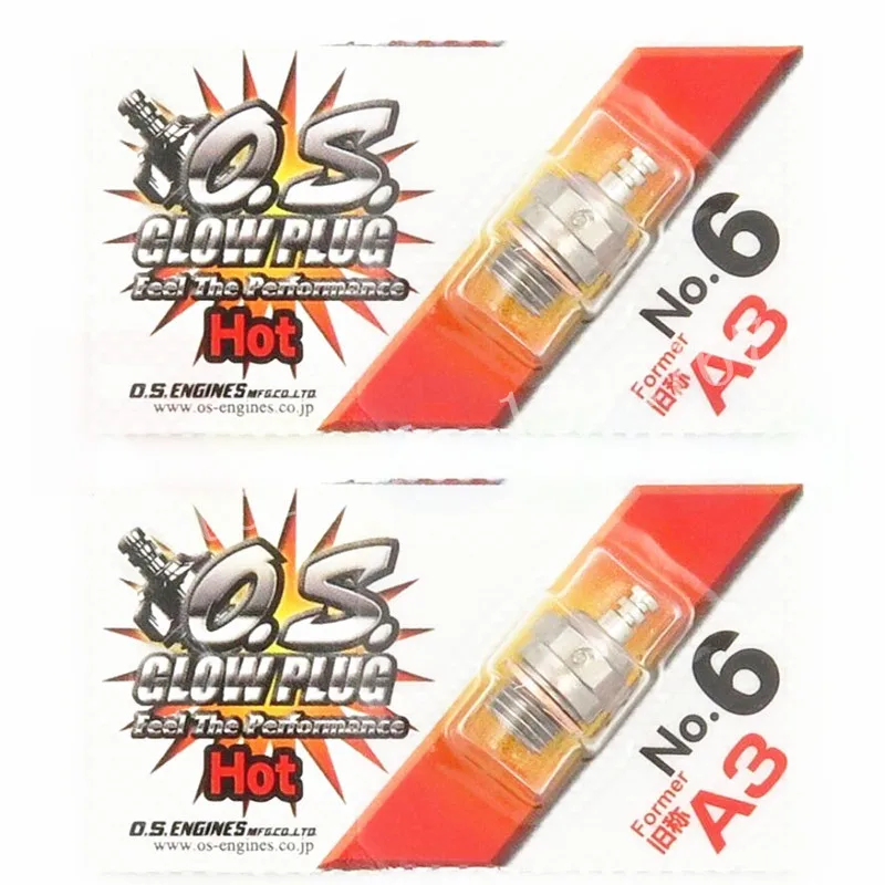 2Pcs RC Parts Glow Plug OS O.S. Former A3 No.6 6 Standard Glow Plug