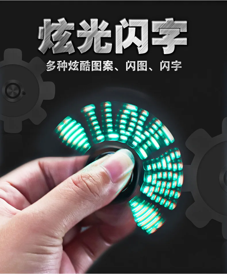 Fingertip Gyro Dual Arc Pulse электронная USB Зажигалка, ручная зажигалка, ветрозащитная зажигалка, светодиодный, Play, 18 цветов, узор