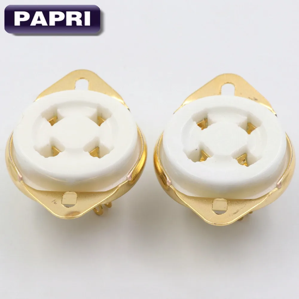 PAPRI 10 шт. Керамика 300B 2A3 5U4G 572B PX4 U4A вакуумная трубка гнездо позолоченные 4 Пина для