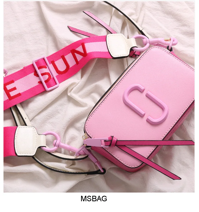 

Red Joker camera bags women 2019 new contrasting Korean fashion small CK leather women's small square bag