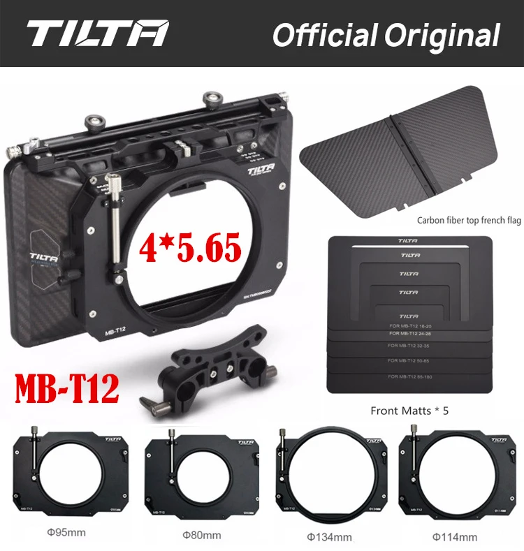 

Tilta MB-T12 4*5.65 Lightweight Carbon Fiber Matte box (Clamp on) for 15mm Rod Support Rig for RED ARRI SONY DSLR HDV R