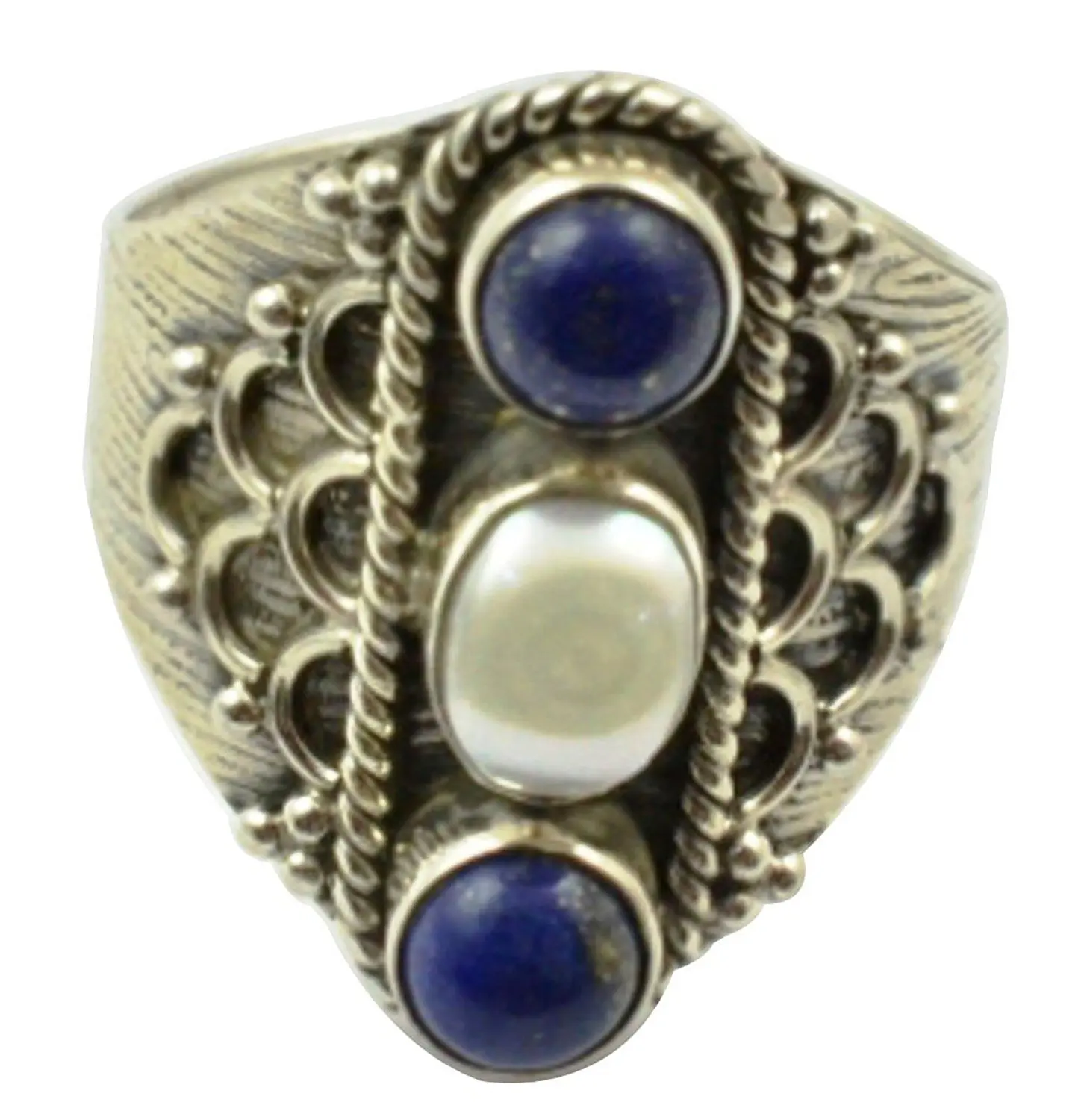 

Lovegem Genuine Labradorite Ring 925 Sterling Silver,Size:7.5 , AR3096