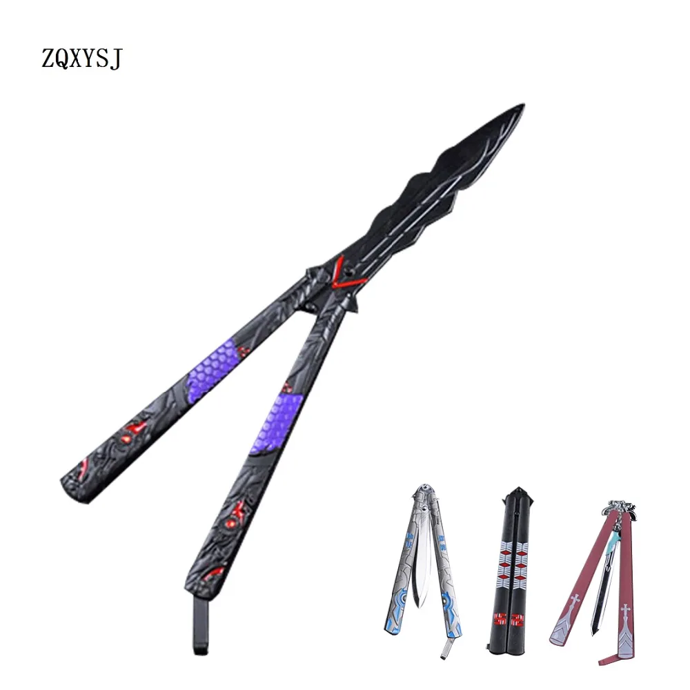 

ZQXYSJ 2018 New metal anime knife folding self-defense kerambit butterfly knife is not edged no sharp csgo toy cs go butterflies