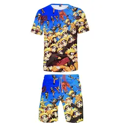 Наруто 3D печатных женщин/мужчин комплект из двух предметов модные летние футболки + шорты поступление уличная одежда Новинка 2019