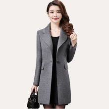 VogorSean, зимнее женское Шерстяное Пальто, Куртки, новинка, высокое качество, модное повседневное офисное Женское пальто из альпаки, пальто, куртка, серый/красный