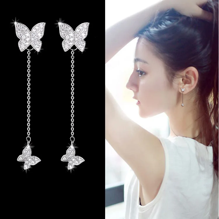 

Sale 2019 new Crystal from Swarovski Earrings for Women Fashion Fire Opal Earrings Wedding Birthday Gifts Party Events Jewelry