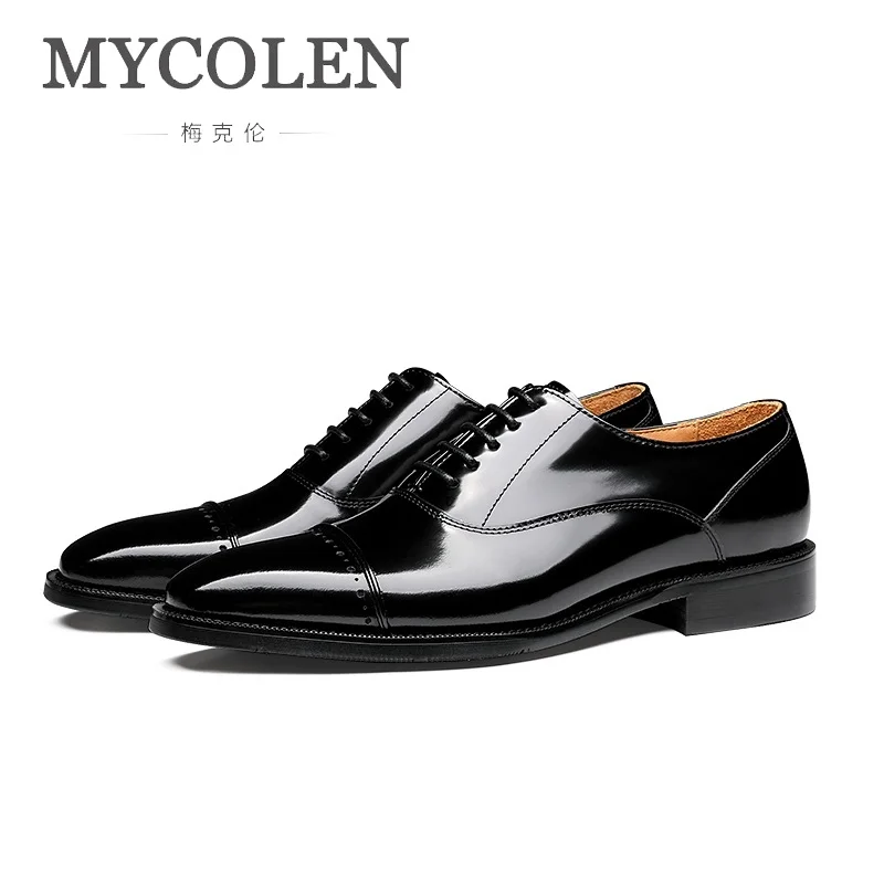

MYCOLEN 2019 Fashion Brand Genuine Leather Boots Men Flats Classic Mens Shoes Driving Male Lace-Up Shoes Sapato Masculino