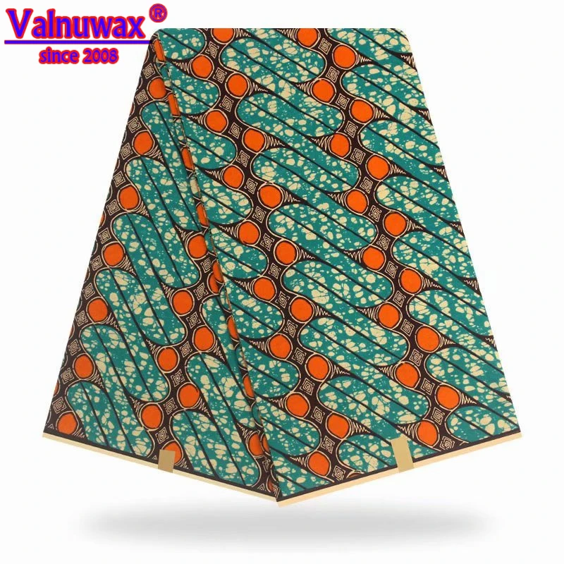 

African ankara wax hollandais 100% cotton fabric veritable real dutch wax hollandais prints fabric 6 yards for party dress-YBGAQ