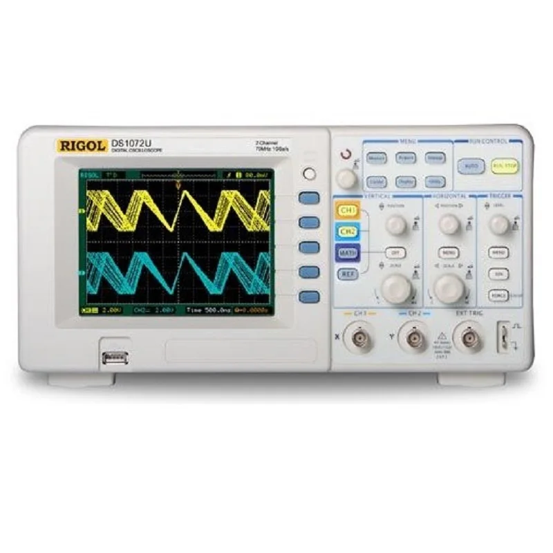 Осциллограф DS1072U цветной 70 МГц 2 канала 500MSa/s 512Kpts глубина памяти USB 5 6 ''TFT LCD