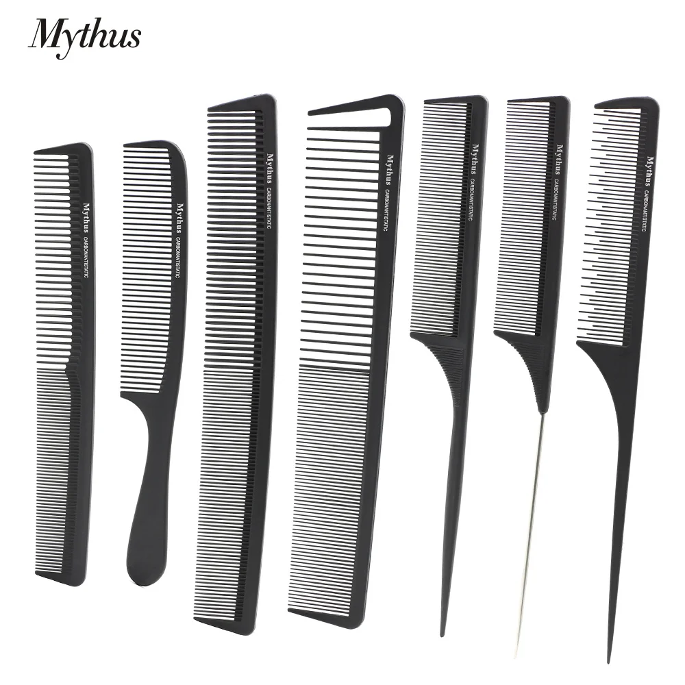 Buy 7 Piece/Lot Mythus Black Carbon Hairdresser Comb