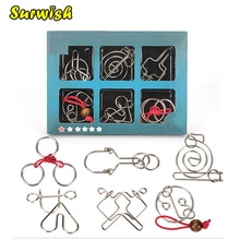 6 шт большой металлический провод головоломки головоломка классическая интеллектуальная игрушка(уровень 1)-type-A